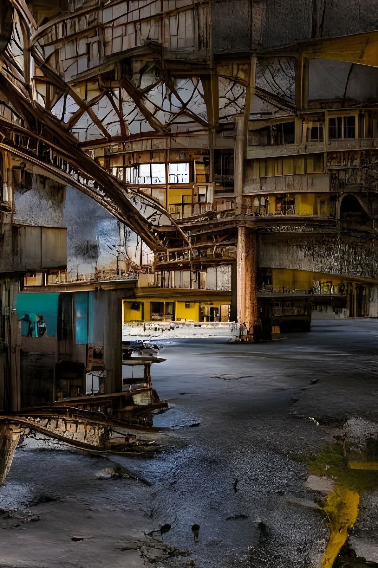 Decaying Industrial Ruins Reflect Lost Dominance