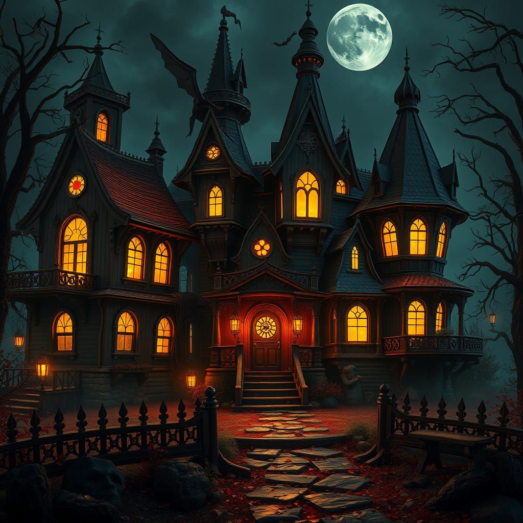 Fantastical Haunted Abodes in Vibrant Colors