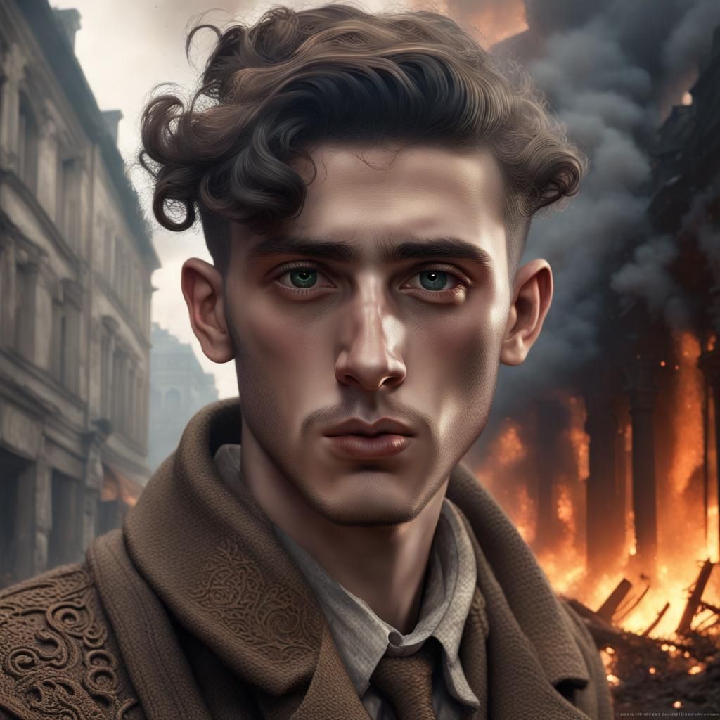 Handsome Jewish Hebrew man on the Kristallnacht
