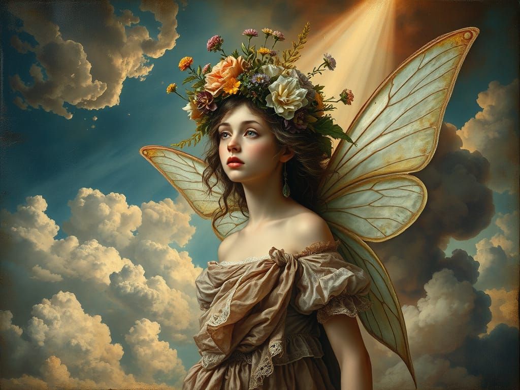 Baroque Fairy with Wildflower Crown