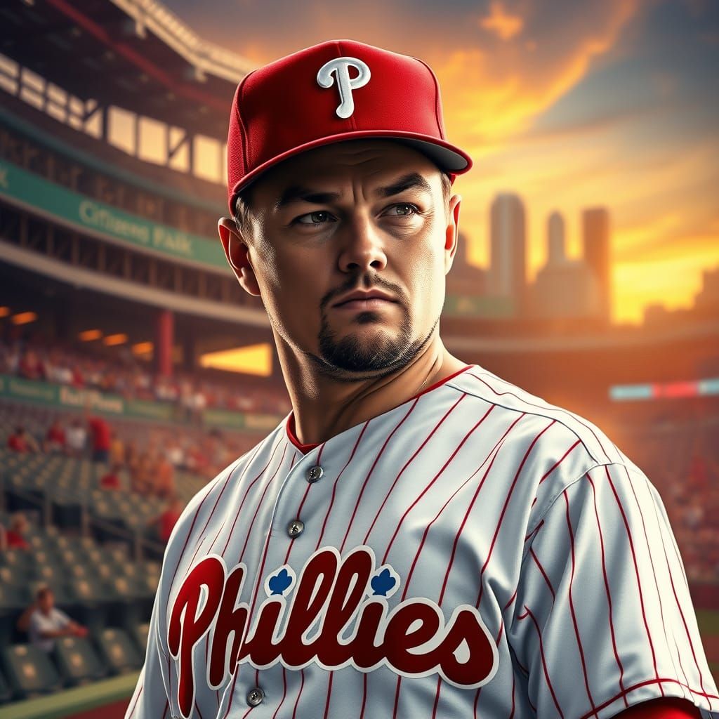 Leonardo DiCaprio as Philly Phillies Baseball Player in Hype...