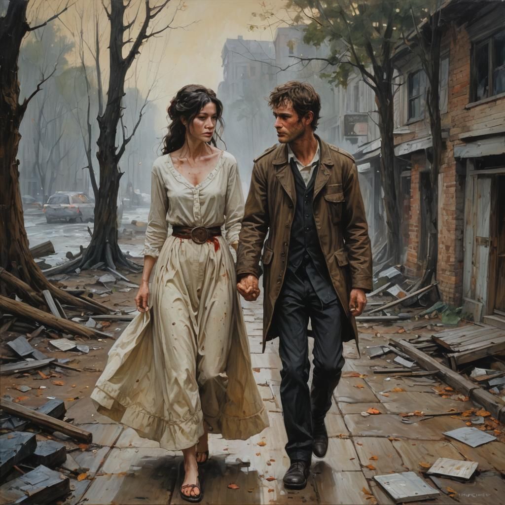 Evocative Oil Painting: Loss and Friendship