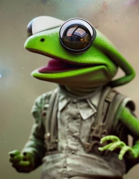Kermit the Frog Punk Rock Space Art