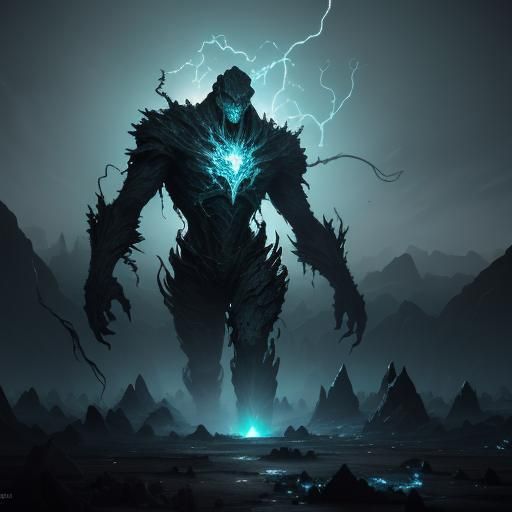 Glowstone Golem in Dark Fantasy World