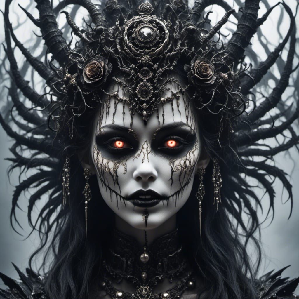 Eerie Gothic Ghost Bride in Spectral Style