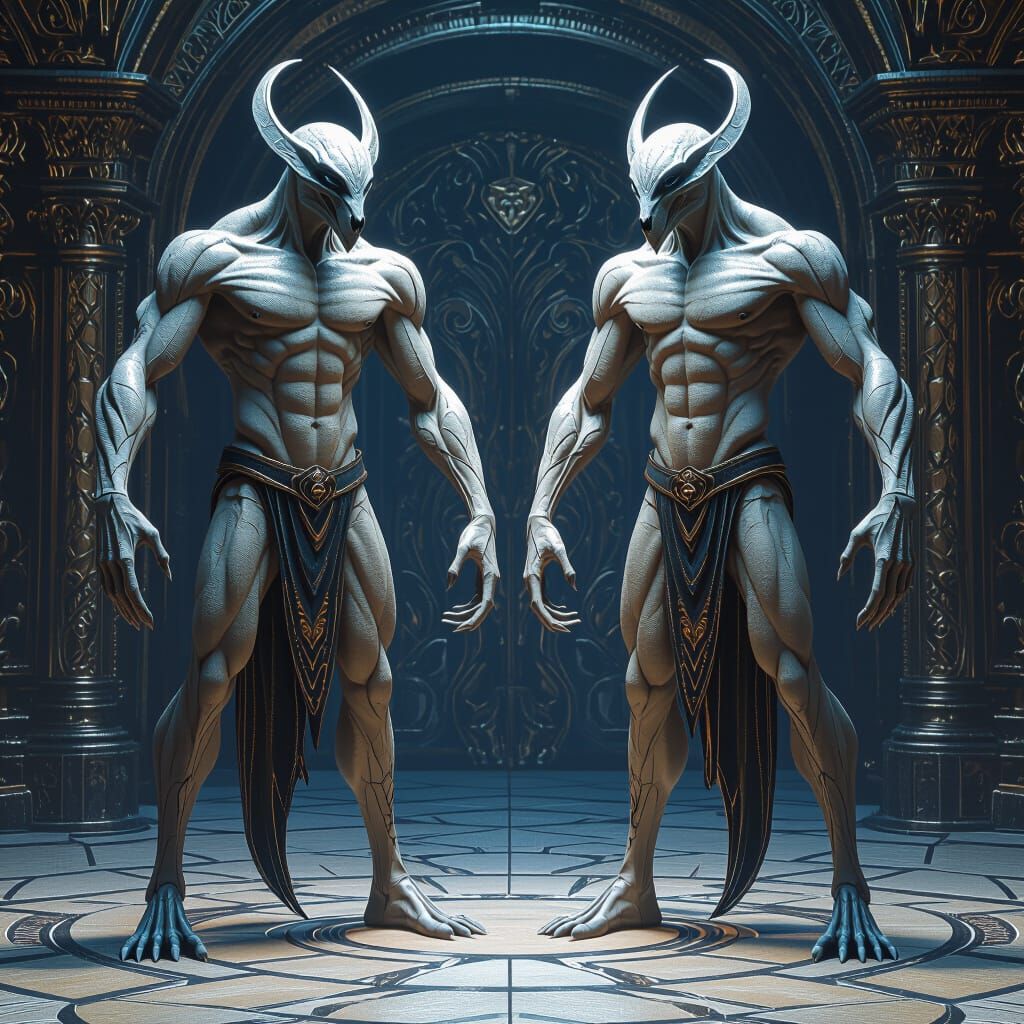 Symmetrical Creature with Double Hands and Feet