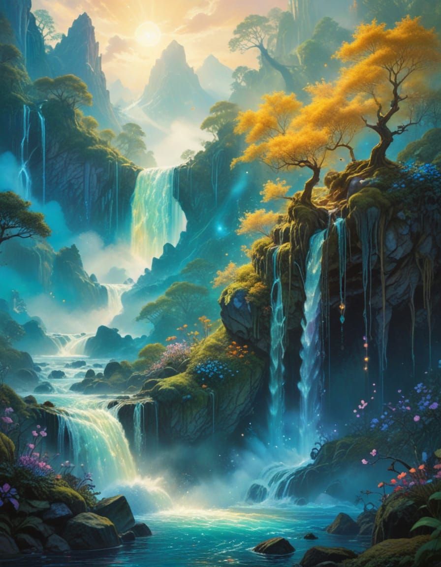 Whimsical Watercolor Fantasy in Unreal Engine 5 Style