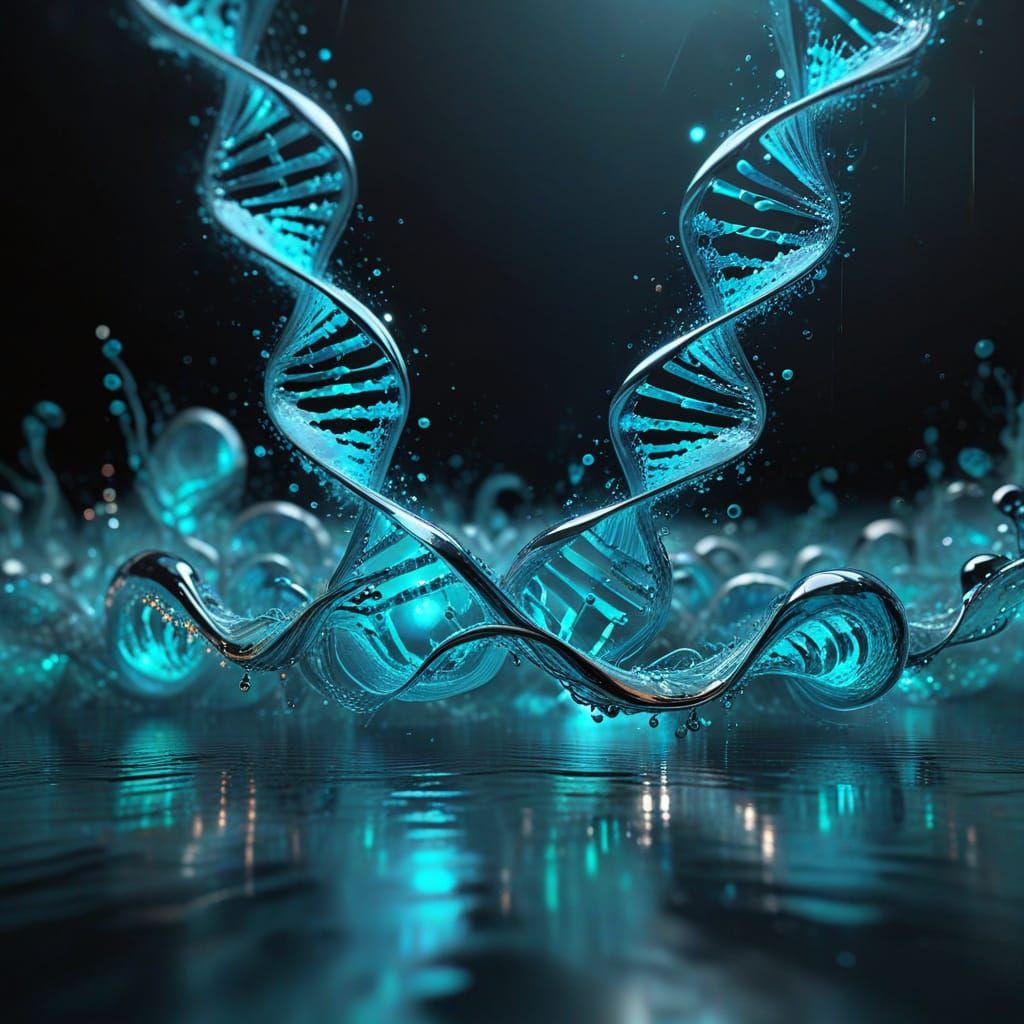 Ethereal DNA Connection in Vibrant Digital Art