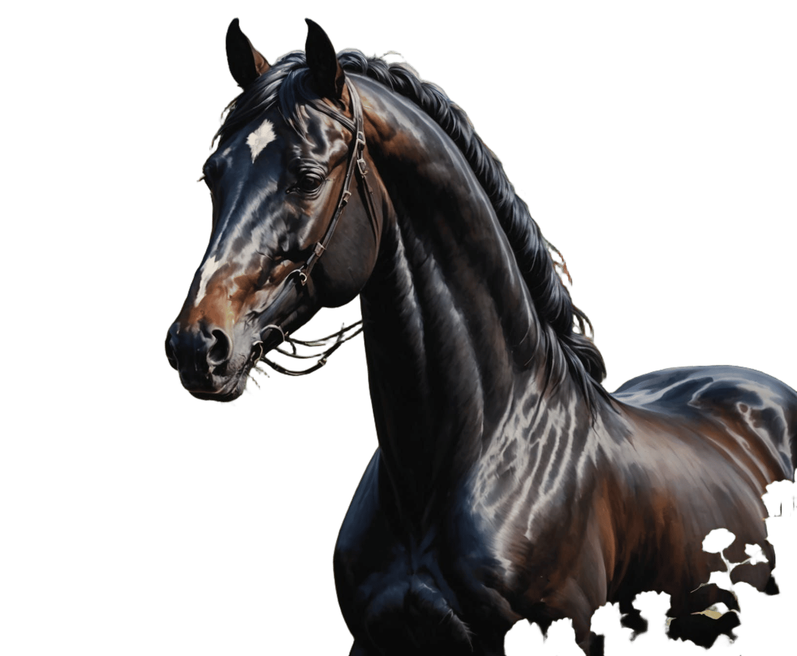 Stunning Black Arabian Horse in Tuscan Bloom