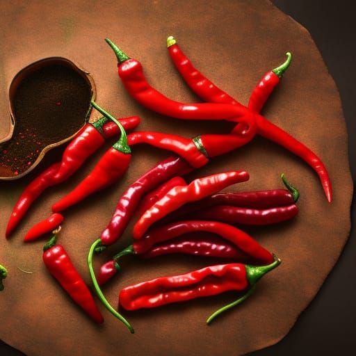 Detailed Matte Painting of Chili Peppers