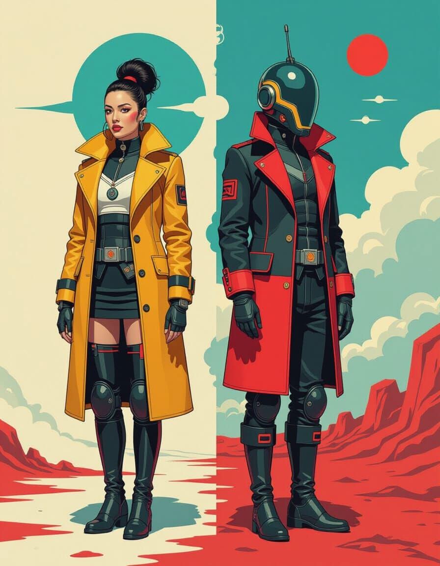 Dual Identity: A Surreal Portrait in Mixed Styles