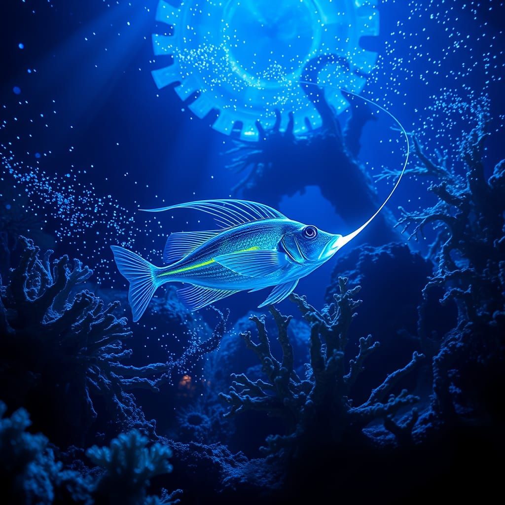 Bioluminescent Anglerfish Illuminates Alien Coral Reef in Hy...