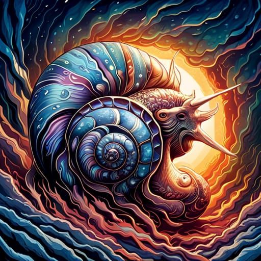 Giant Sci-Fi Snail Illustration