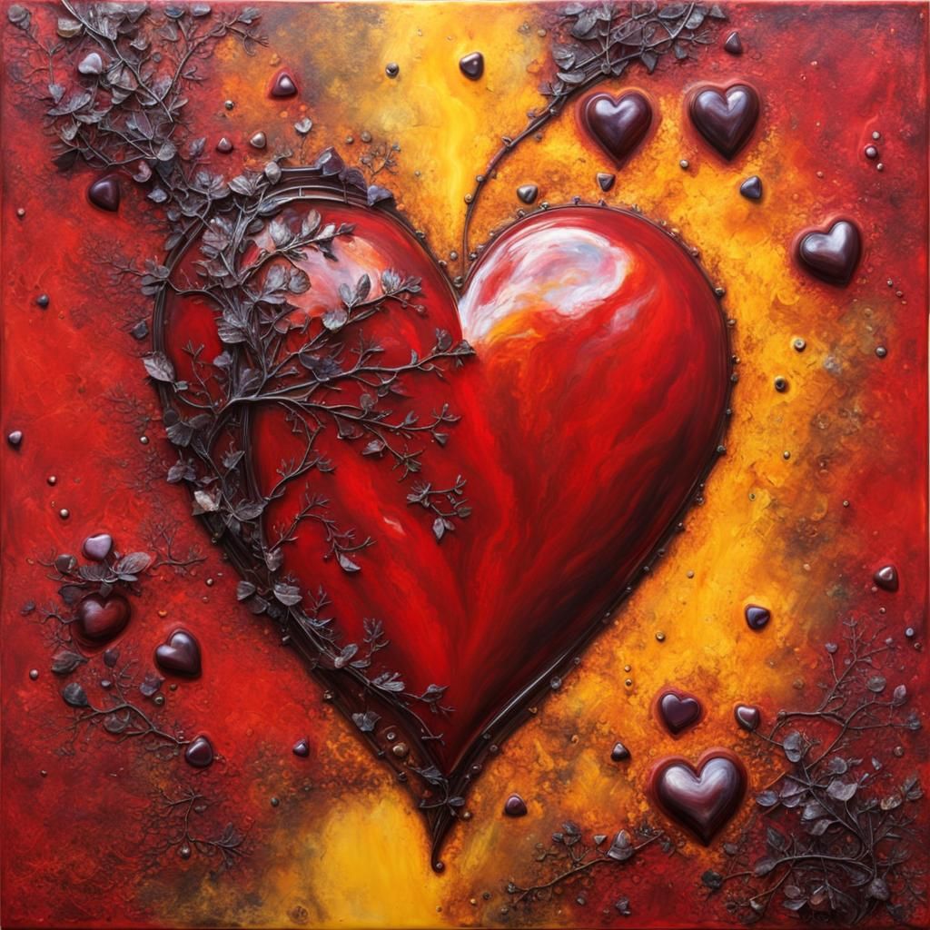 Broken Heart Art with Chaotic Pastel Colors