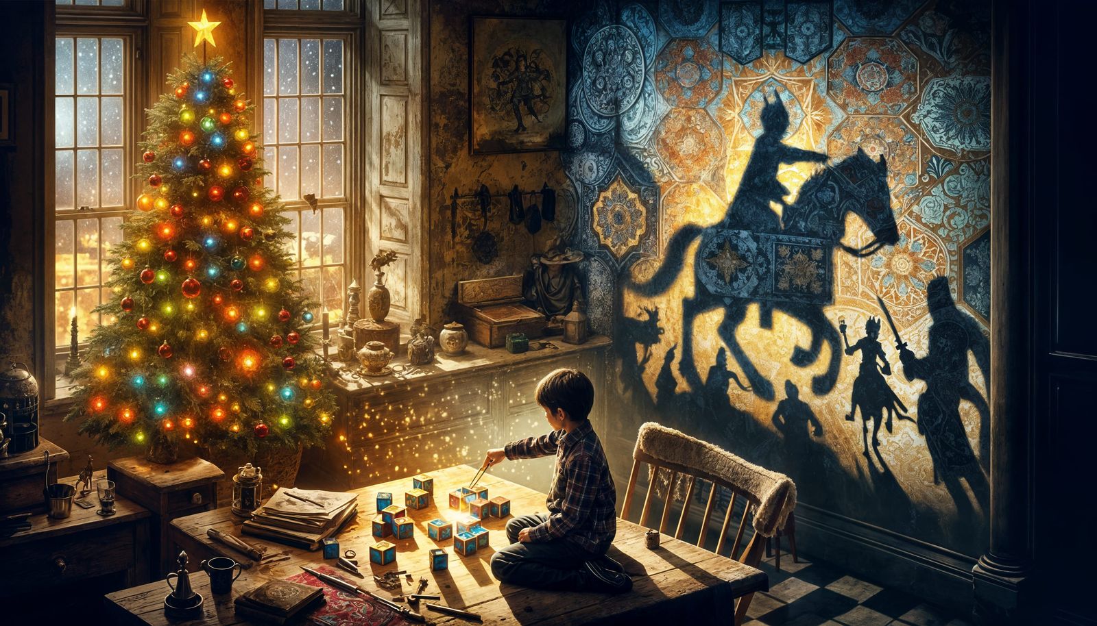 Neon Knight's Medieval Dream in Shadows