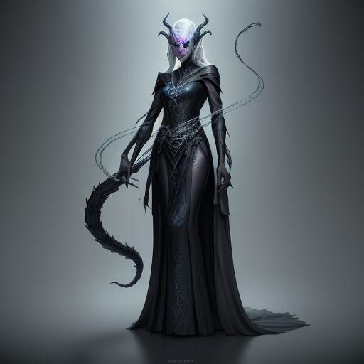 Drow Priestess of Lolth in Anime Style