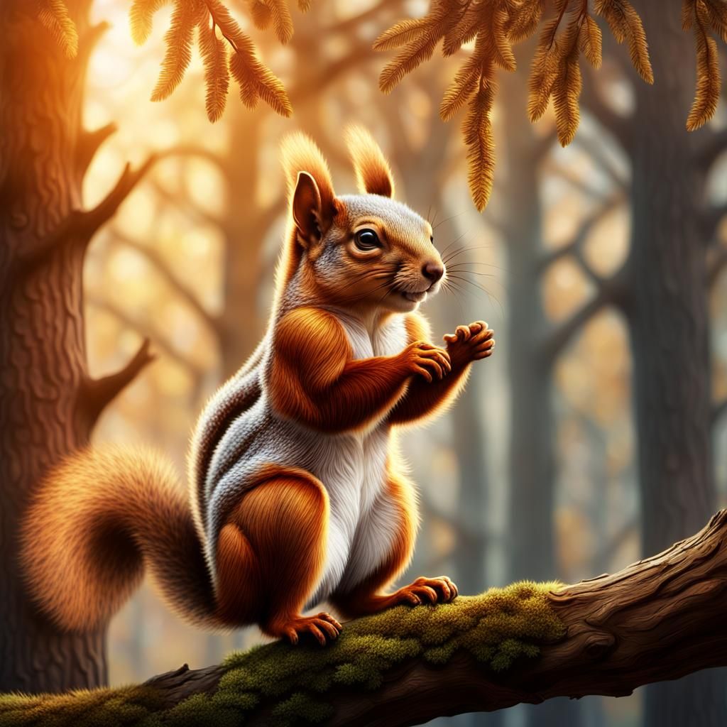 Squirrel Leaping: Hyperdetailed Digital Matte Painting
