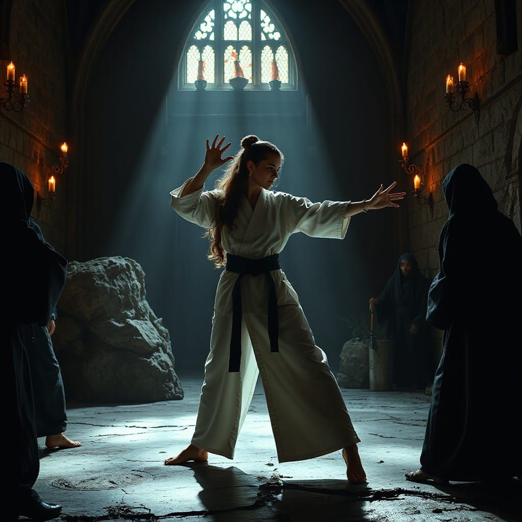 Gothic Vampire Princess Teaches Karate: Dark Fantasy Art