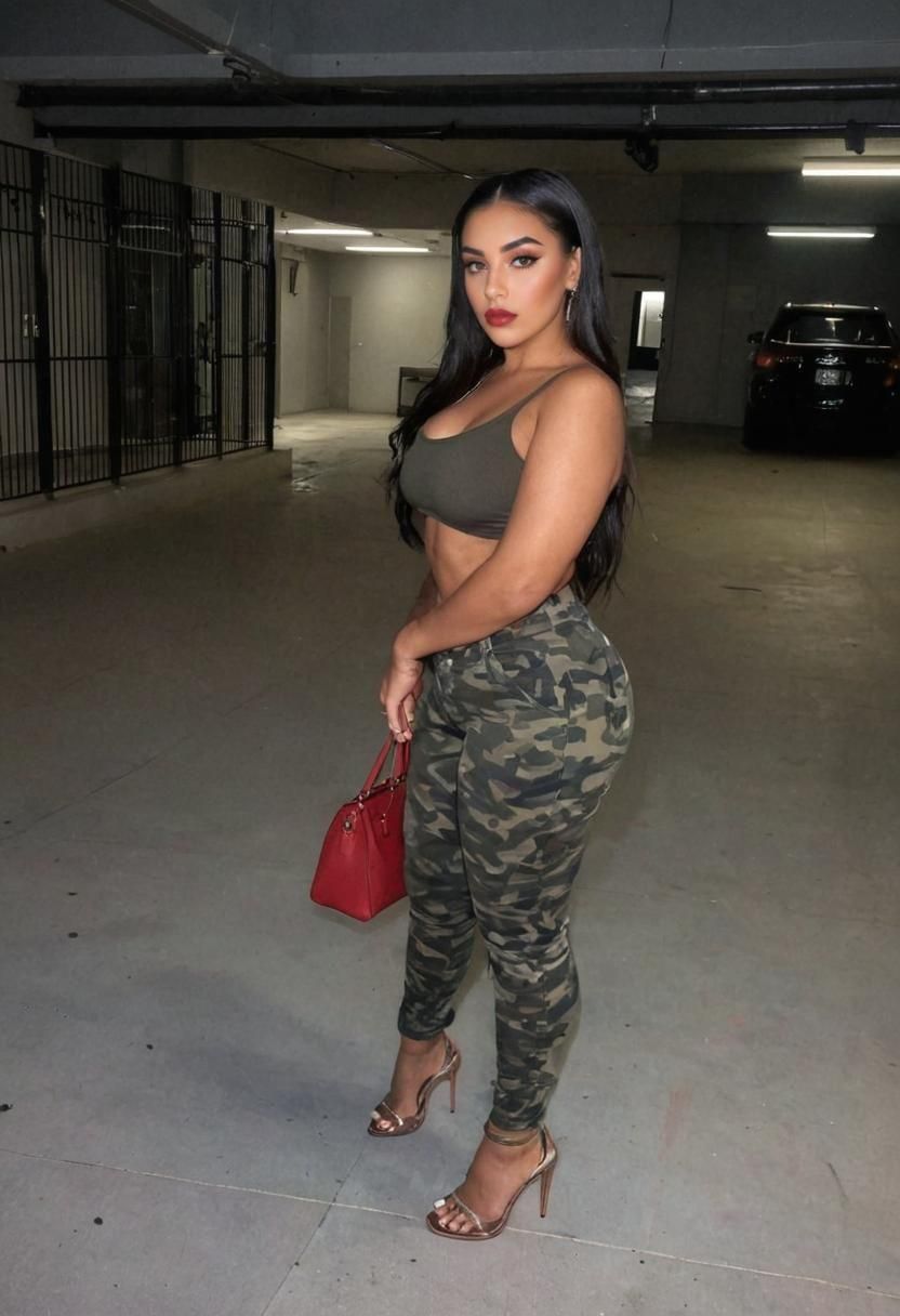 Glamorous Hispanic Woman Portrait in Hyperrealistic Style