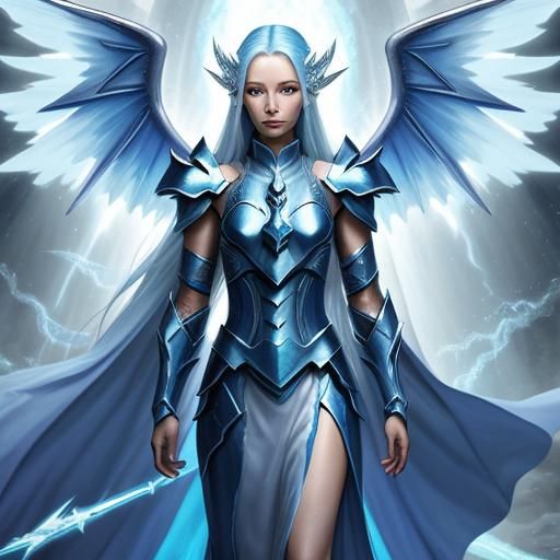 Water Avatar Angel with Draconic Wings