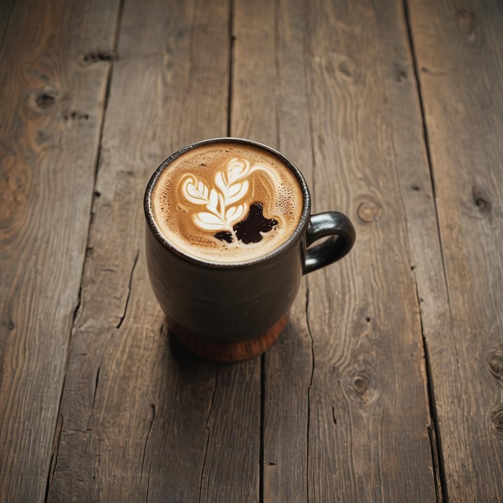 Cinematic Coffee Drink in Rustic Mug