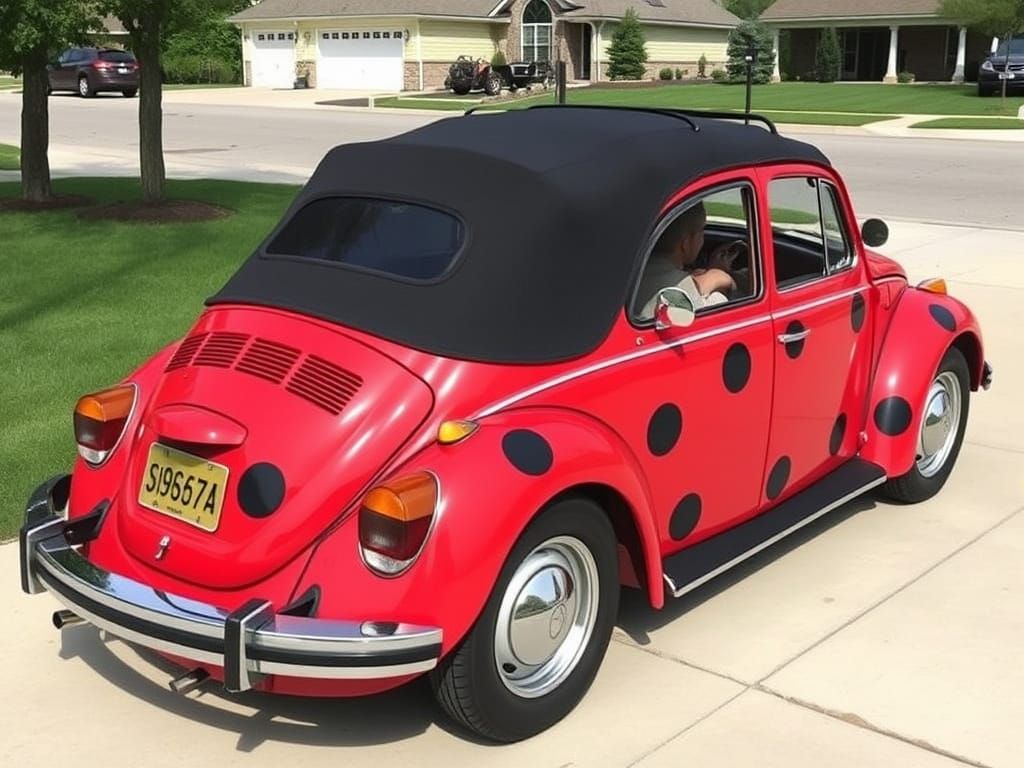 Red Ladybug Volkswagen Beetle Custom Car