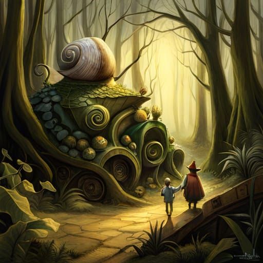 Magical Snail World Art, Eerie Precisionism