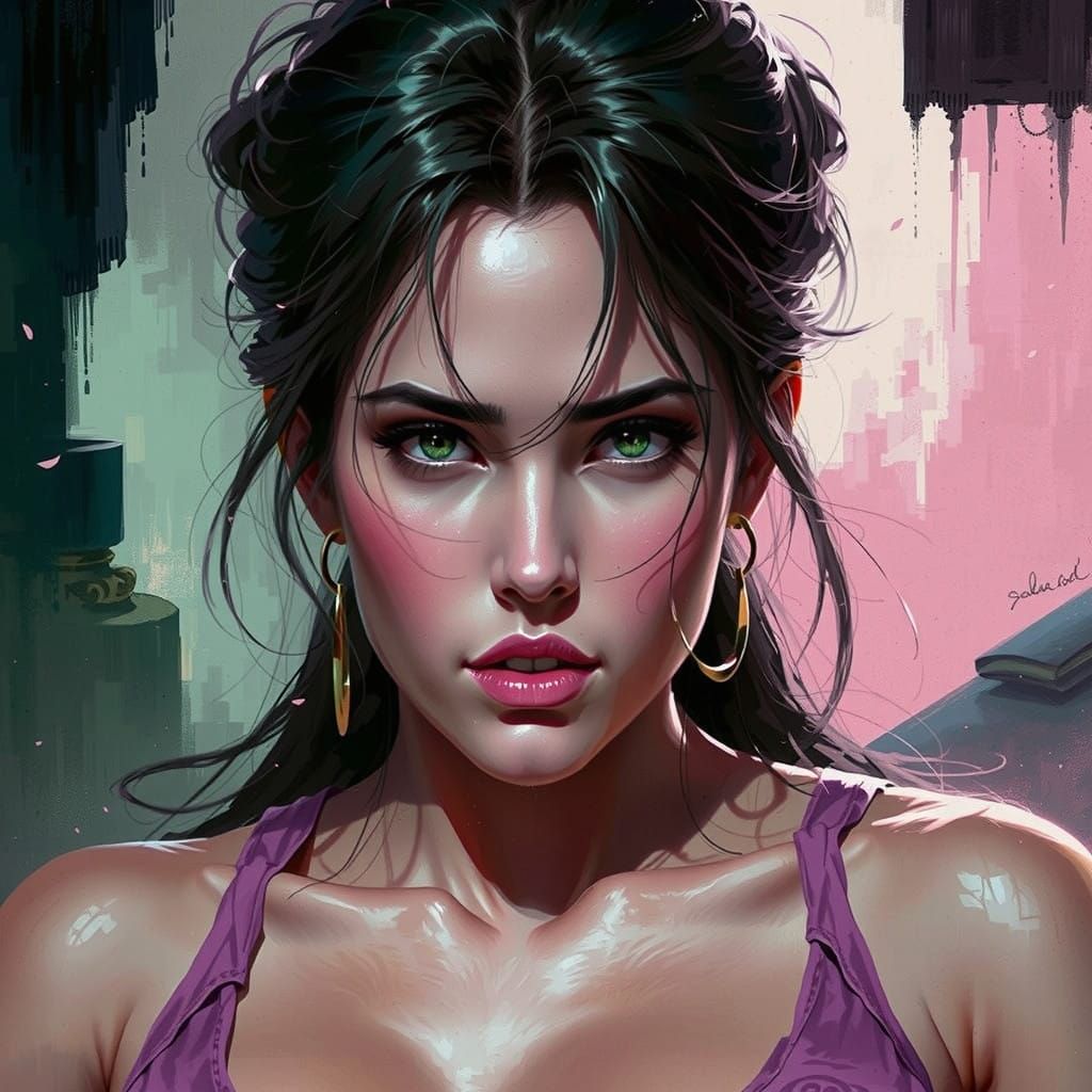 Elegant Victorian Lady in Pre-Raphaelite Style