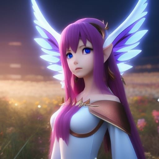 Holographic Angel Elf with Glass Wings