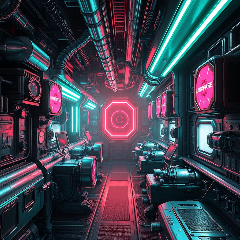 Cyberpunk Dystopia: Metallic Machines and Neon Lights