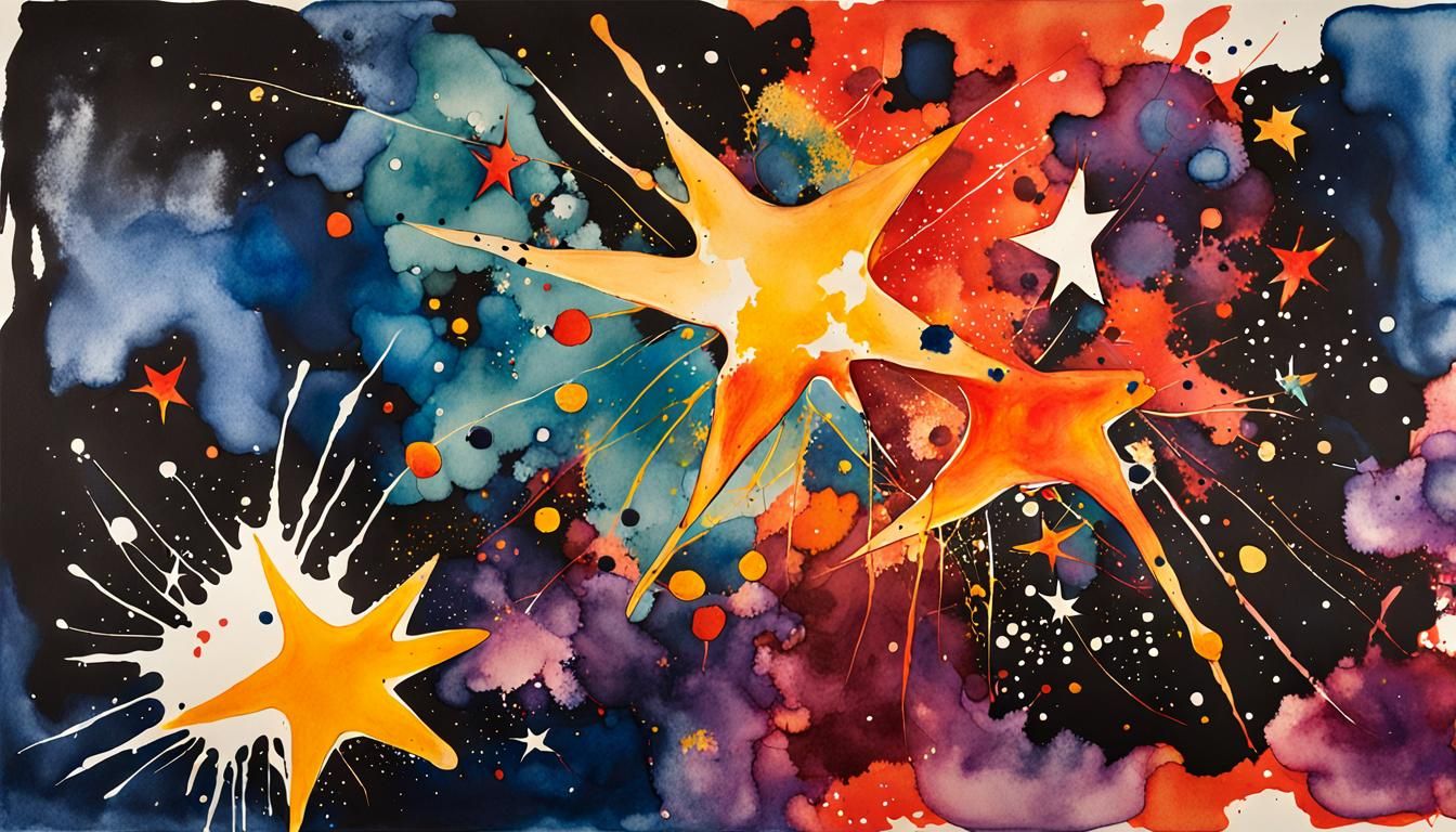Cosmic Plasma Star Genesis in Abstract Expressionism
