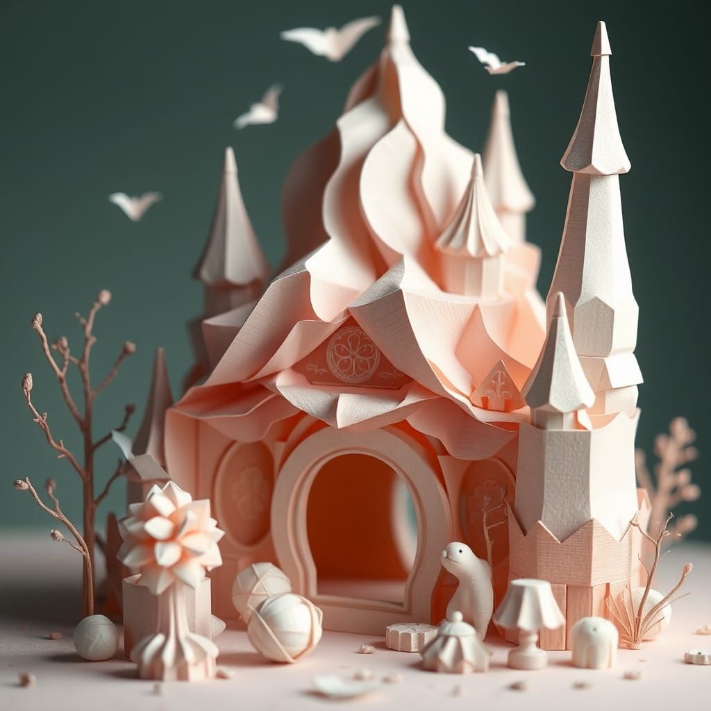 Marshmallowpunk Origami Papercraft Sculpture in 8K