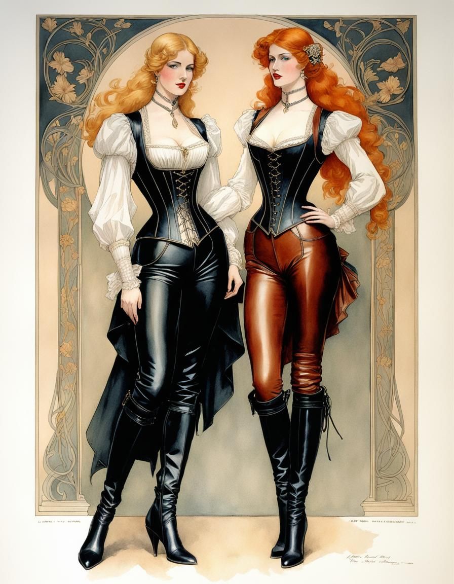 Two Beauties in an Antique Fantasy Portrait