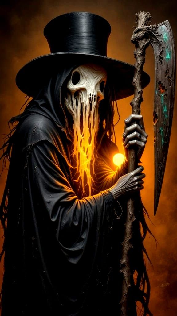 Sinister Grim Reaper in Hyperreal Style