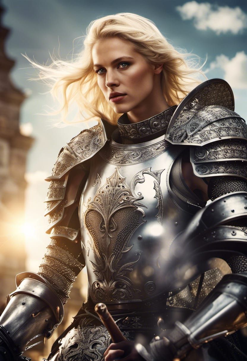 Blonde Crusader Knight in Shining Armor