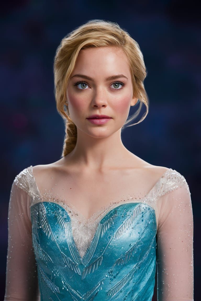 Margot Robbie as Elsa in Frozen Movie Poster