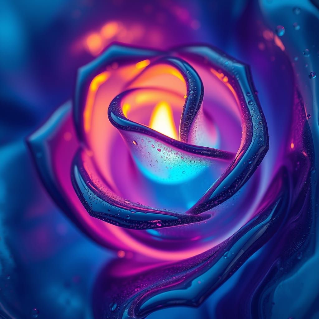 Vibrant Iridescent Glass Bloom