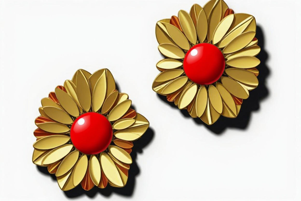 Geometric Coral Daisy Earrings: A Stylish Accessory