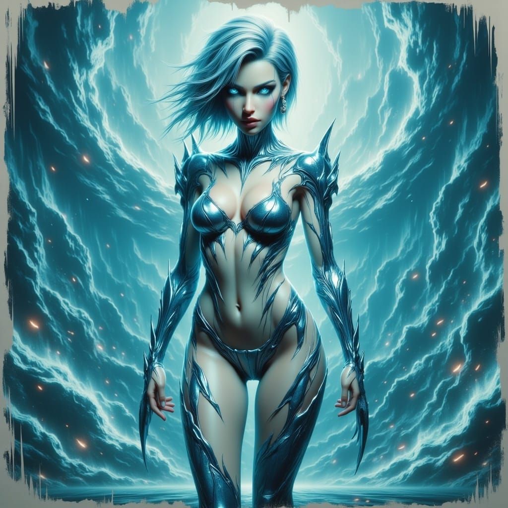 Shark Woman Anime Character in 4K