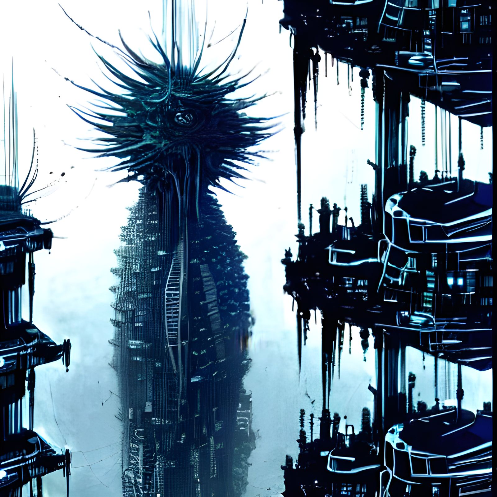 Biopunk City Megastructure Concept Art