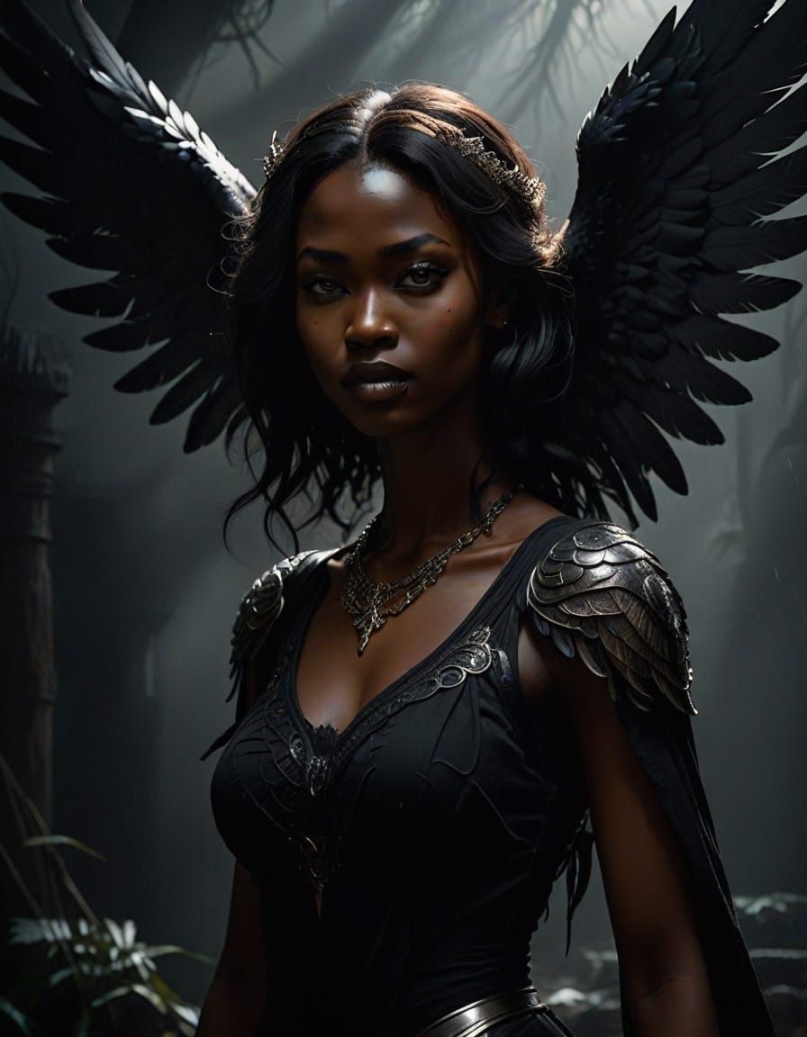 Enigmatic Dark Angel Ascends into Eternity