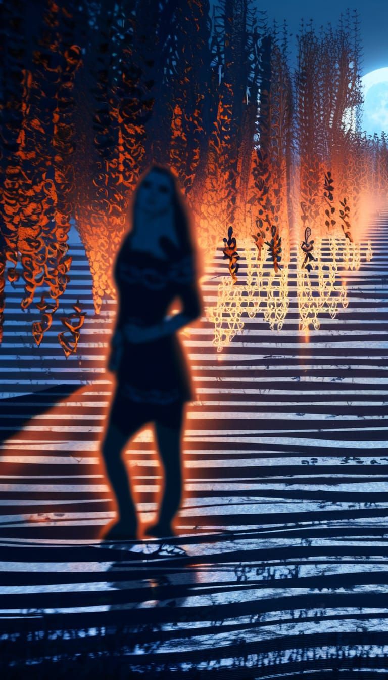 Vampire Bride on Beach in Fantasy Illustration Style