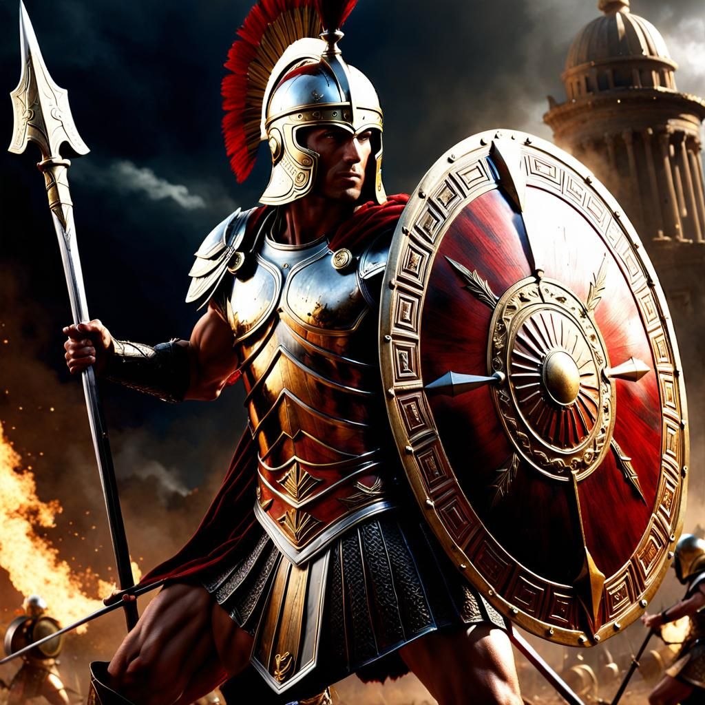 Achilles in the Battle for Troy: Fantasy Art