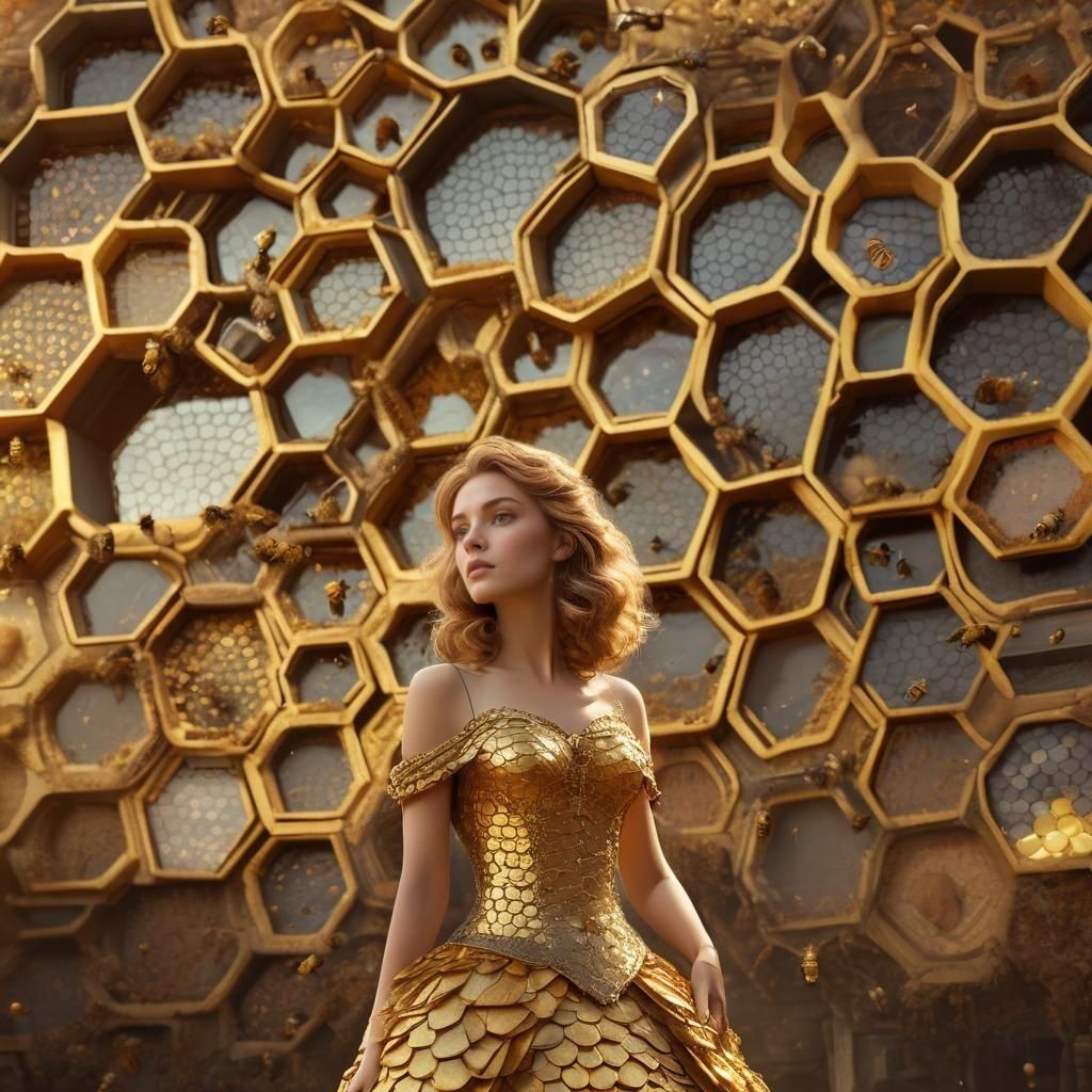 Honeycomb Ball Gown and Beehive Castle