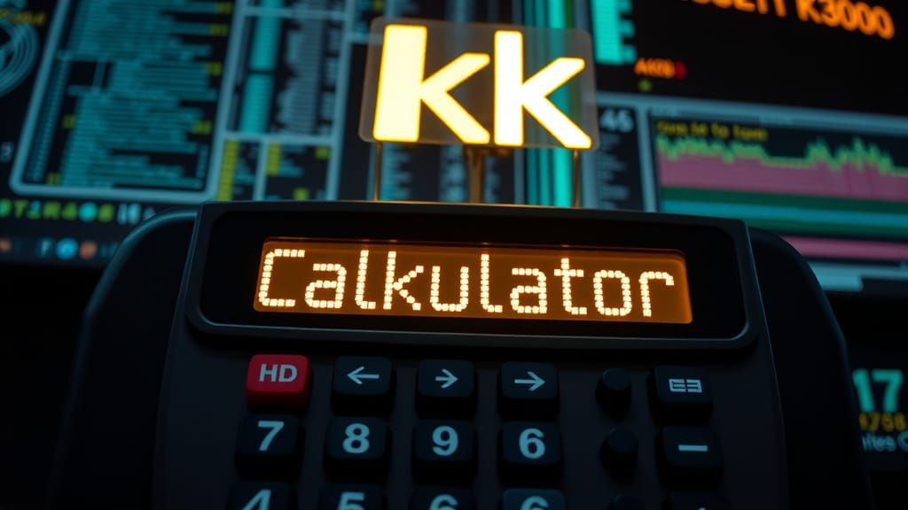 Calculator in Neon Cyberpunk Dreamscape