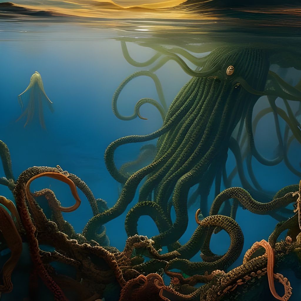 Gigantic Tentacled Sea Creature Rises From Ocean