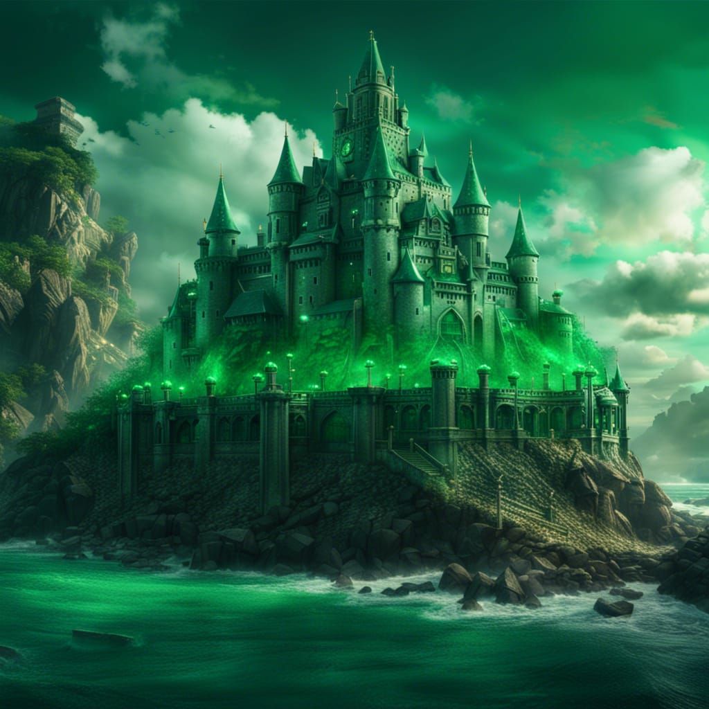Epic Emerald Castle with Emerald Piles