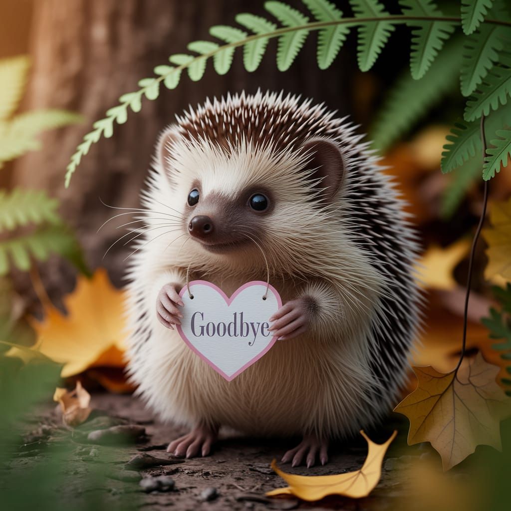 Cozy Hedgehog Farewell in Golden Light