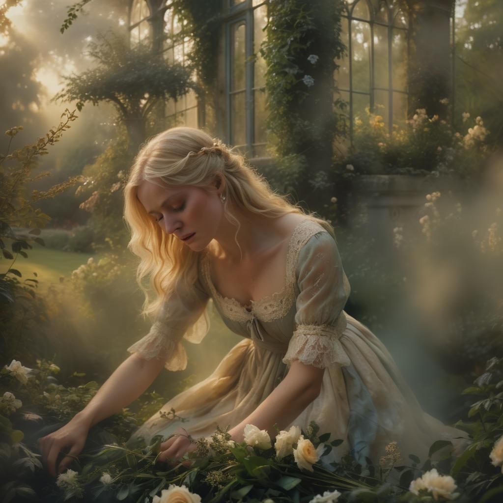 Regency Lady's Lament in English Garden