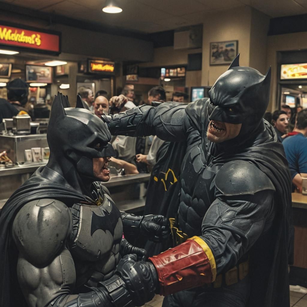 Batman Punches Manager in Dark Knight Comic Style